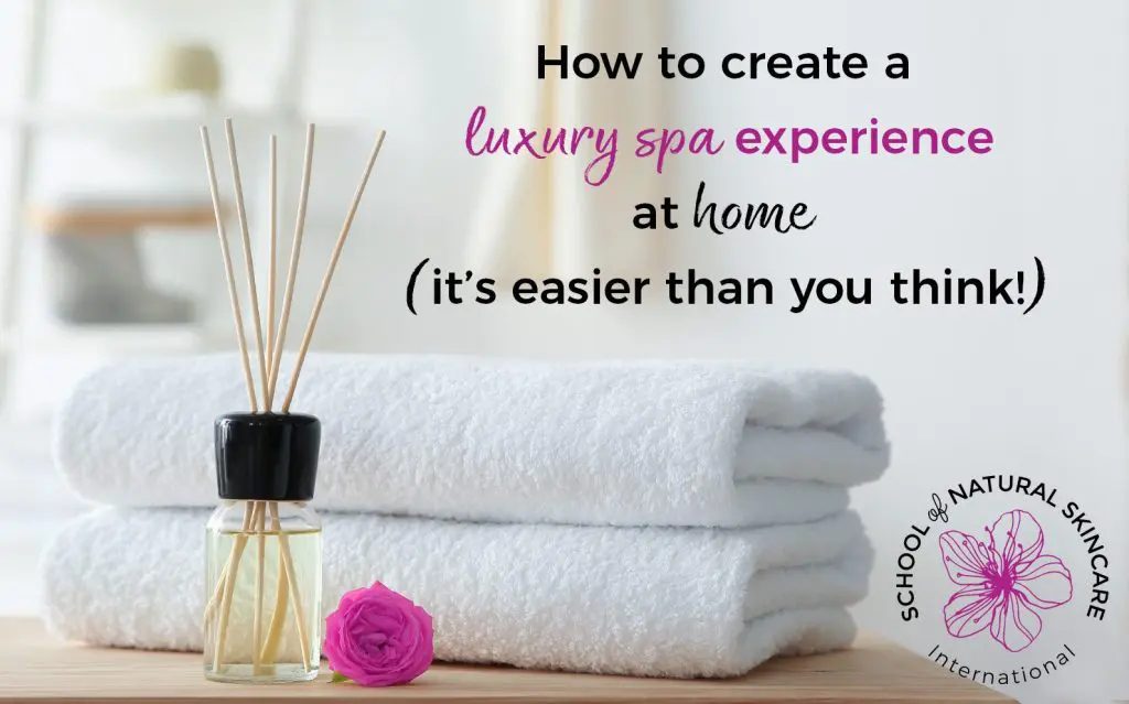 Curated collection of spa products including body scrub face mask essential oils and moisturizer